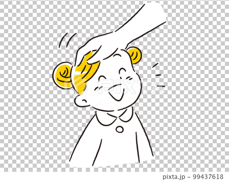 頭をなでて褒められている女の子 99437618