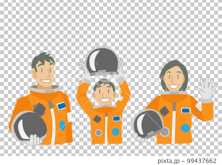 宇宙服を着た親子 宇宙服を着た親子 99437662