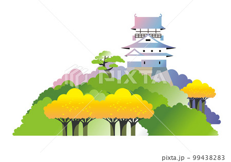 犬山城 紅葉と黄葉の風景 犬山城 紅葉と黄葉の風景 99438283