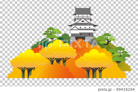 秋葉和黃葉的犬山城景觀 99438284