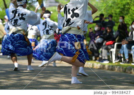 阿波踊り　春の祭典　徳島市　有名連の男踊り 99438427