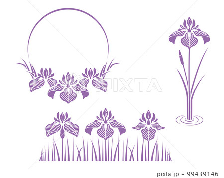 菖蒲のフレームとデザイン（紫） 99439146