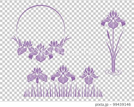 菖蒲のフレームとデザイン（紫） 99439146