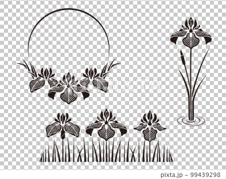 菖蒲のフレームとデザイン（黒） 99439298