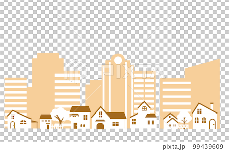 建築面積和住宅區的插圖暖色調 建築面積和住宅區的插圖暖色調 99439609