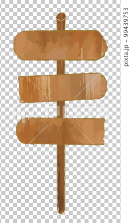 水彩木板標誌插圖素材 99439753