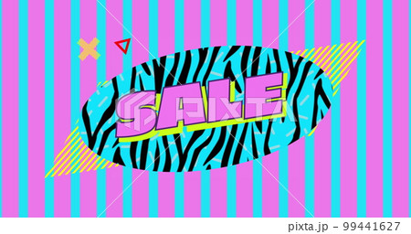 Sale graphic on pink and turquoise striped background Sale graphic on pink and turquoise striped background 99441627