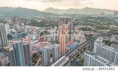 the landscape of Long Ping station, Hong Kong, Feb 18 2023 99441865
