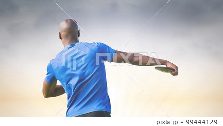 Composition of rear view of african american...の写真素材 [99444129] - PIXTA