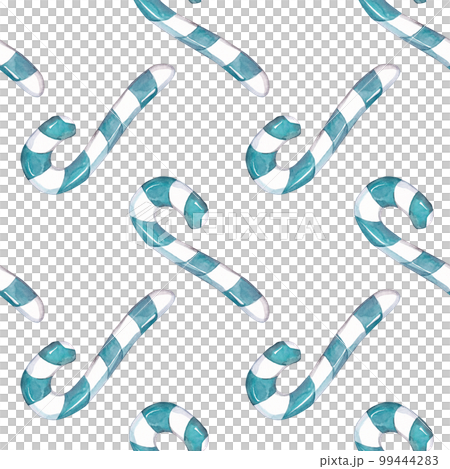 Christmas striped candies. Green and white stripe. Sweets seamless watercolor pattern for your holiday design Christmas striped candies. Green and white stripe. Sweets seamless watercolor pattern for your holiday design 99444283
