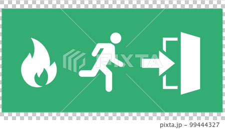 火災和逃生圖標 火災和逃生圖標 99444327