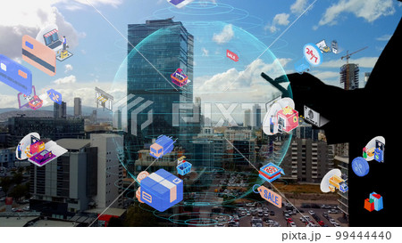 Mobile communication network concept. IoT Internet of Things. High quality photo Mobile communication network concept. IoT Internet of Things. High quality photo 99444440
