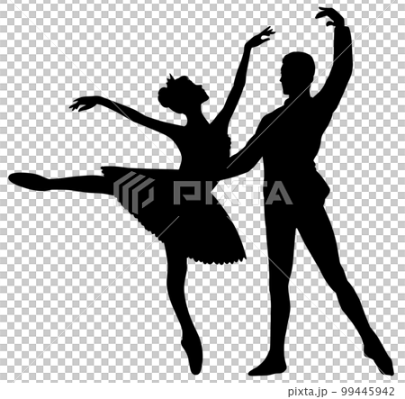 クラシックバレエのポーズをとる男女　2 99445942