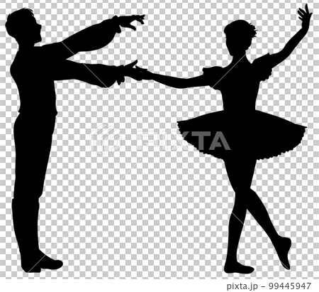 為古典芭蕾 7 擺姿勢的男人和女人 為古典芭蕾 7 擺姿勢的男人和女人 99445947