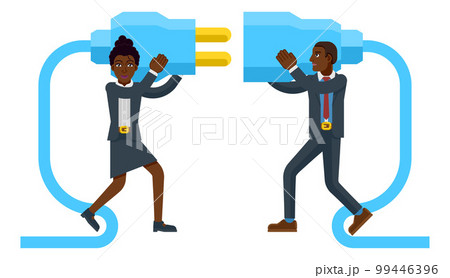 Connecting Electrical Plug Together People Concept 99446396