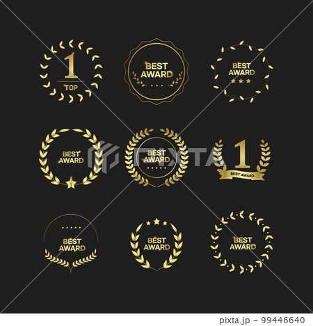 gold label and amblem frame set for awards, festivals and ceremony 99446640