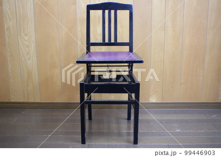 トムソン椅子(背付きピアノ椅子)品・座面交換済み - 鍵盤楽器、ピアノ
