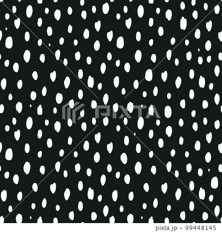 Seamless speckled pattern with white hand drawn dots. Polka dot background, white on black. Vector illustration. Seamless speckled pattern with white hand drawn dots. Polka dot background, white on black. Vector illustration. 99448145
