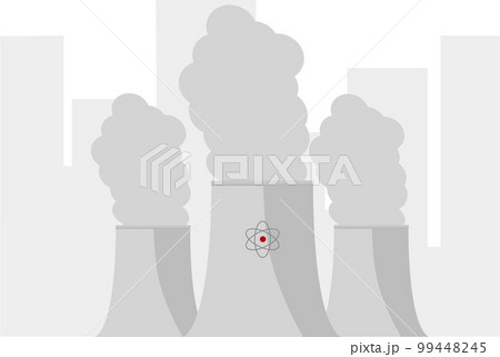 a power plant coal atomic nuclear or factory in the city environmental pollution smoke 99448245