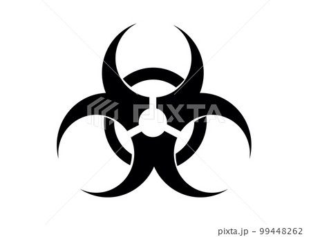 symbol of radioactive danger virus radiation sign on a white background 99448262