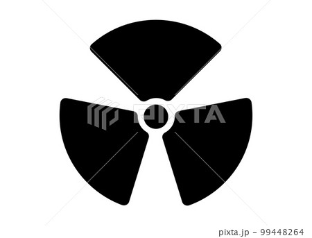 symbol of radioactive danger virus radiation sign on a white background 99448264