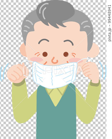 Person wearing a mask _ elderly man Person wearing a mask _ elderly man 99448941