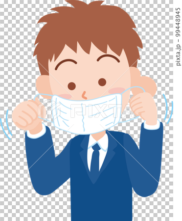 マスクをつける_男子学生 99448945
