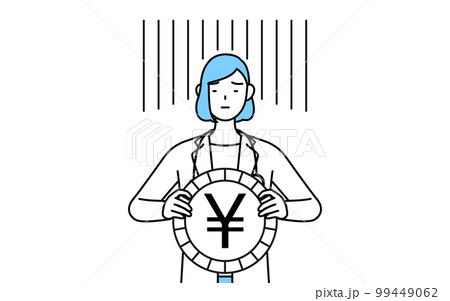 為替差損や円安のイメージ、白衣を着た女性医師 99449062