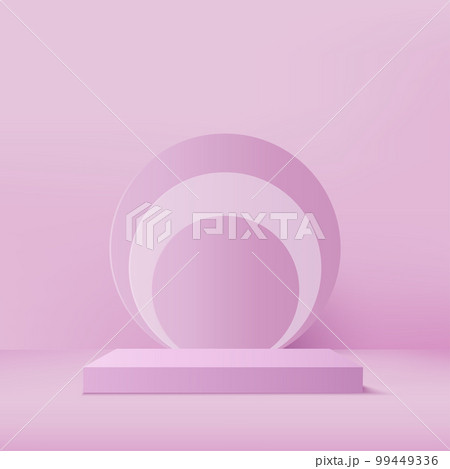 3d pink color podium and minimal pink color wall scene. 3d podium minimal abstract background. Pastel color abstract room design. Vector 3d pink color podium and minimal pink color wall scene. 3d podium minimal abstract background. Pastel color abstract room design. Vector 99449336