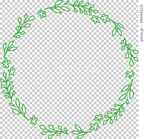 hand drawn leaf frame 99449528