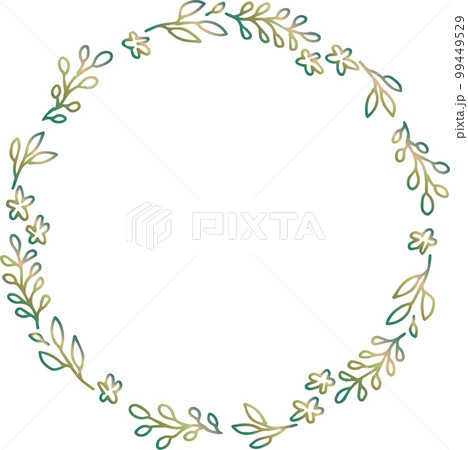 手描きの葉っぱのフレーム  99449529