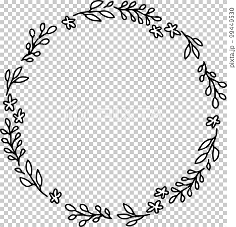 hand drawn leaf frame 99449530