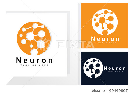 Neuron Logo Design Vector nerve cell illustration Molecular DNA health brand 99449807