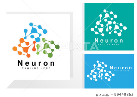Neuron Logo Design Vector nerve cell illustration Molecular DNA health brand 99449862