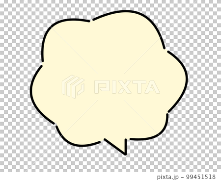 ふわふわした形のアイボリー色のフキダシ ふわふわした形のアイボリー色のフキダシ 99451518