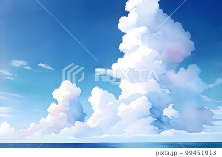 海と夏の空　積乱雲　イラスト 99451913