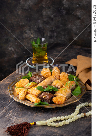 Ramadan iftar traditional desserts baklava and dates Ramadan iftar traditional desserts baklava and dates 99452028