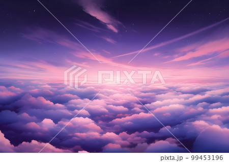 薄明りの空と地平線 99453196