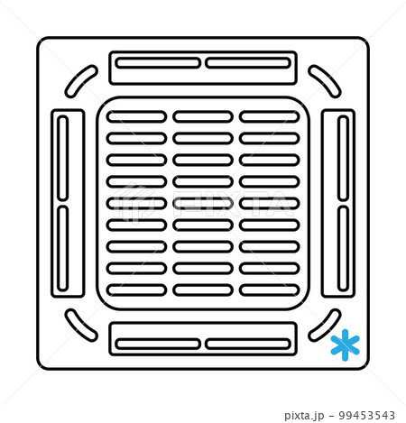 Illustration of ceiling air conditioner. Icon or image for industry and business. 99453543