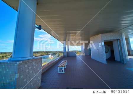 千葉県旭市の飯岡刑部岬(ぎょうぶみさき)展望館 光の風のデッキ展望スペース 99455614