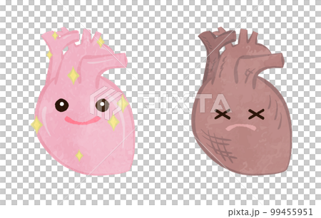 かわいい心臓のキャラクターイラストセット 99455951