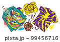 Draw on clothes jacket and t-shirt painted with paints 99456716