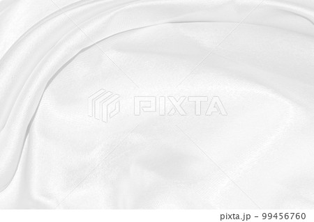 white silk textured cloth background,Closeup of rippled satin fabric with soft waves. 99456760