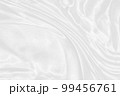 white silk textured cloth background,Closeup of rippled satin fabric with soft waves. 99456761
