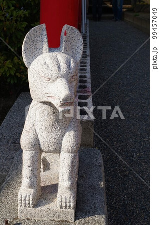 御嶽山　白龍神社　キツネ　石像　神使 99457049
