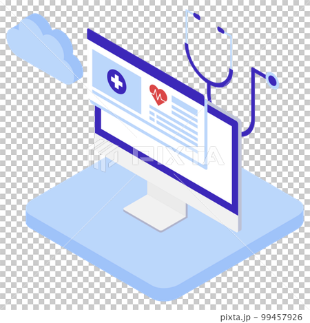 電子カルテのアイソメトリックイラスト 99457926