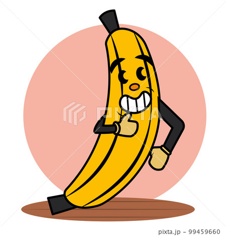 Isolated colored happy banana traditional cartoon character Vector 99459660