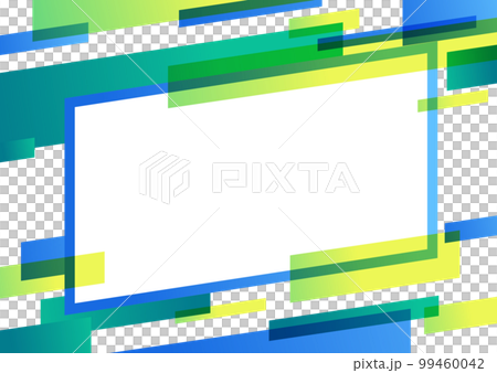 藍色和綠色幾何圖案框架材料 99460042