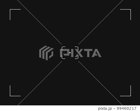Photo camera frame viewfinder template. Modern focusing digital display screen. Vector illustration at black background. Photo camera frame viewfinder template. Modern focusing digital display screen. Vector illustration at black background. 99460217