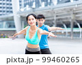 healthy man and woman yoga exercise for relax health yoga class sport exercise together with happy moment and balance fit bidy on yoga mat fitness 99460265